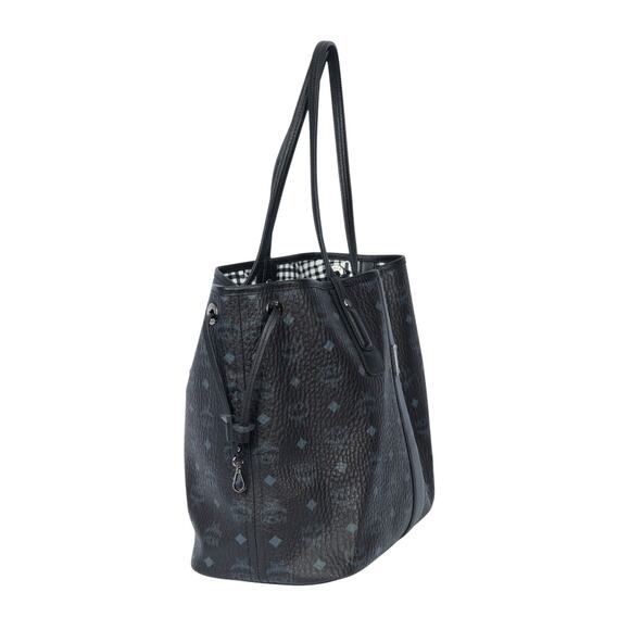 MCM Black Leather Visetos Reversible Liz Tote Bag - Picture 4 of 6